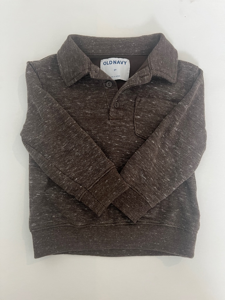 Clearance 4 For $12 - Old Navy Brown Heathered Crewneck Polo Sweater 3t
